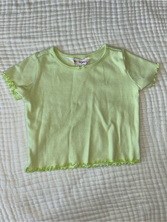 Gymboree Other - Vintage Gymboree Lime Green Ribbed Lettuce-Edge Tee